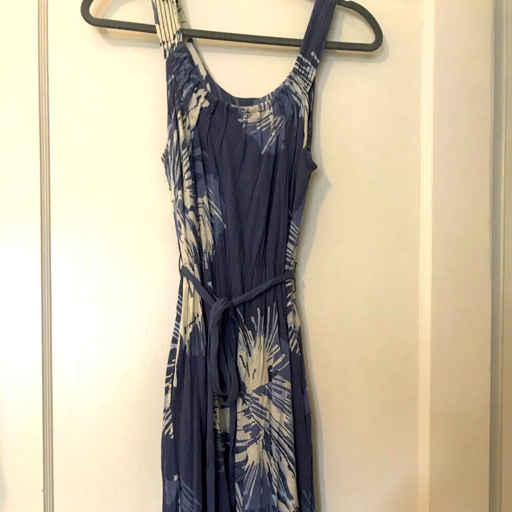 Anthro dress. Blue/cream